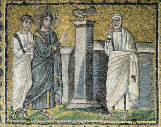Jeesus ennustaa Pietarin kieltämisen, kohtauksia Kristuksen elämästä (mosaiikki)