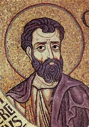 Profeetta Hoosea (8. vuosisadalla eKr.). Bysanttilaisen mestarin työ, mosaiikki, yksityiskohta Venetsian Pyhän Markuksen basilikan koristeesta (Italia)