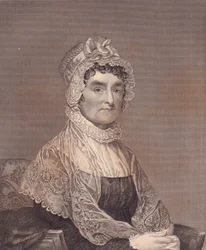 Muotokuva Abigail Adamsista (1744-1818), Yhdysvaltain presidentin John Adamsin vaimosta, G Stuartin ja F E Jonesin kaiverrus
