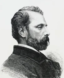 Agostino Bertanin (1812-1886) muotokuva vuonna 1860, italialainen lääkäri ja isänmaallinen, kaiverrus