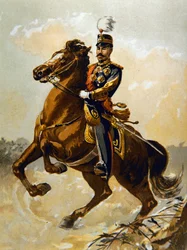 Japanin keisari vuonna 1904 (väri litho)