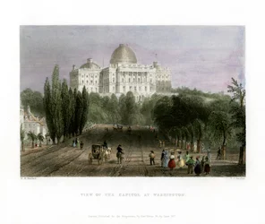 Näkymä Capitolista Washingtonissa, Yhdysvalloissa, 1837.