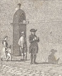 Kirkon oven edessä