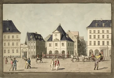 Kongens Nytorv päävartijan kanssa