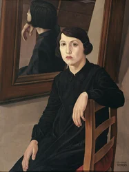 Tyttö peilin edessä, 1932