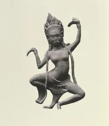 Tanssiva Apsaras, yksityiskohta friisistä, 1100-luvun loppu - 1200-luvun alku (kivi) (yksityiskohta numerolla 155540)