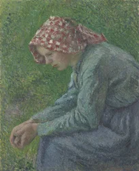 Istuva talonpoikaisnainen, 1885