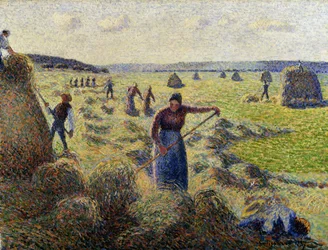Heinänkorjuu, Éragny, noin 1887