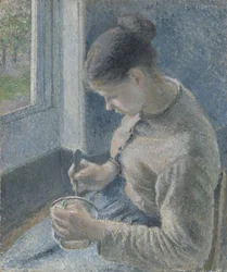 Nuori talonpoika juo kahvia, 1881