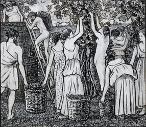 Verema de raïm, estudi de composició per a una il·lustració de "Daphnis i Chloë", c1895 finlandès