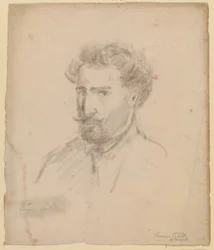 Omakuva, kolmen neljäsosan profiili vasemmalla (Caracas (?) 1853/54)