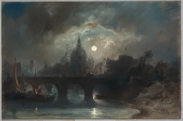 Näkymä kaupunkiin yöllä, 1831.