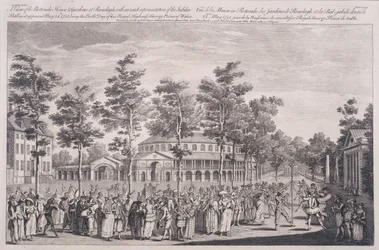 Näkymä Rotundalle, Ranelagh House, Ballissa Walesin prinssin HRH:n syntymäpäivän kunniaksi 24. toukokuuta 1751, kaiverrettu Parr