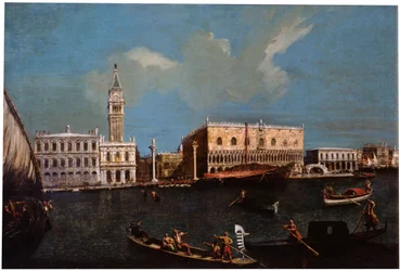 Canal Grande, Piazzetta ja Dogen palatsi Venetsiassa, 1700-luku.
