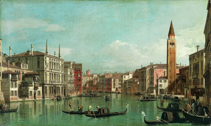 Canal Grande, Venetsia, katsoen kaakkoon, Campo della Carità oikealla, 1730-luku.