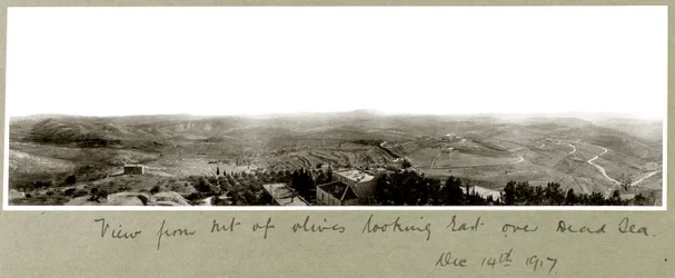 Näkymä Öljymäeltä itään Kuolleenmeren yli, 14. joulukuuta 1917