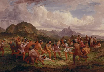 Pallopeli sioux-intiaanien keskuudessa, 1851