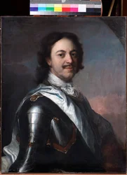Pietari Suuri - Keisari Pietari I Suuren (1672-1725) muotokuva. 77 x 62 - Yksityiskokoelma