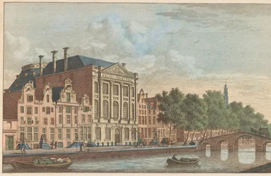 Felix Meritiksen rakennus Amsterdamissa, noin 1790 Felix Meitis -seuran rakennus Amsterdamissa / Edifices de la societe dit Félix Méritis à Amsterdam (otsikko esineessä)