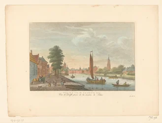 Näkymä Amersfoortiin Delft van de Vaart esillä / Vue de Delft, Prize de la Riviere la Schie (nimi esineessä)