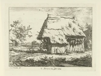 Paimen lammastarhassa Te Drown in Drenthe (otsikko esineessä) Maisemat (1-6) (sarjan nimi)