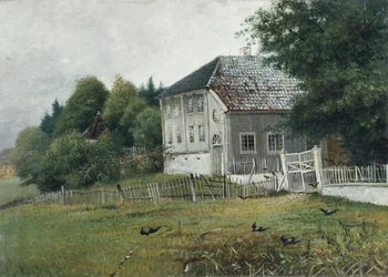 Notaarin talo Drøbakissa (öljy kankaalle)