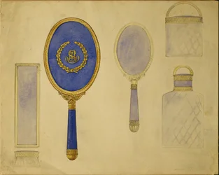 Mallivalikoima, House of Carl Faberge (lyijykynä, kynä & muste ja akvarelli kortilla)