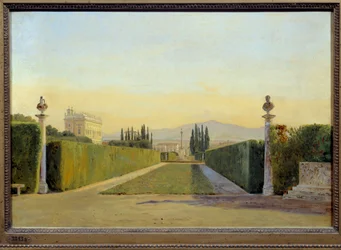 Villa Albanin puutarhat. Carl Christian Constantin Hansenin (1804-1880) maalaus Ec. Dan.