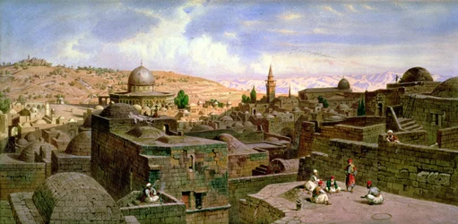 Näkymä Jerusalemiin ja Pyhän kallion kupoli, 1864