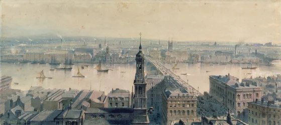 Näkymä Monumentilta etelään Lontoon yli, 1848