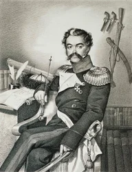 Muotokuva Denis Davydovista 1784-1839, sotilas ja runoilija, 1800-luvun alku.