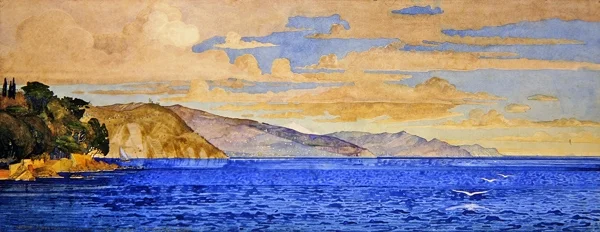 Santa Margherita ja Aegerinmeri (akvarelli paperille)