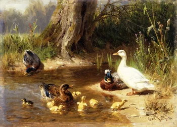 Ankkoja veden äärellä, 1874