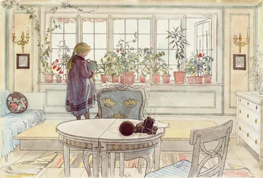 Kukat ikkunalaudalla, "A Home" -sarjasta, n. 1895