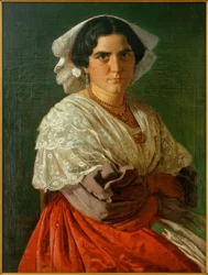 C.L.Jessen, muotokuva italialaisesta naisesta kansallispuvussa