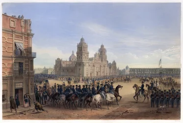 Kenraali Scottin sisäänkäynti Mexico Cityyn, Yhdysvaltain ja Meksikon välisestä sodasta, pubi. 1851 (värilitografia)