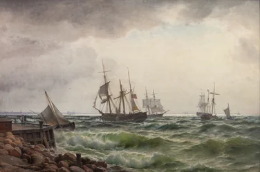 Laivat maan alla myrskyn jälkeen