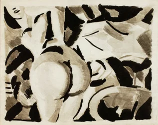 Alaston nainen, selkänäkymä