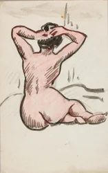 Istuva alaston