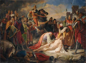 Kaarle I Anjou Manfredin ruumiista Beneventon taistelun jälkeen 26. helmikuuta 1266 1838