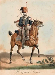 Englannin husaari, n. 1815 (akvatinta, värillinen)