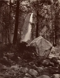 Lower Yosemiten vesiputous, 1600 jalkaa, n. 1872, painettu n. 1876.