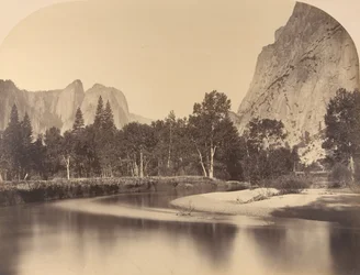 River View, Down the Valley, Cathedral Rock vasemmalla, 1861, Yosemite.