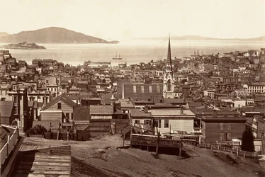 San Francisco, Kalifornia ja Powell Street, 1864, painettu n. 1876.