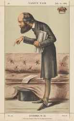 Vanity Fair: Statesman, nro 23 Hän on liian rehellinen tory puolueeseensa ja aikaansa, 1869.