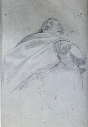 Miesten rintakuva Musteella ja pesulla piirustus Carlo Bononi (1569-1632) 1600-luvun Pariisi. Louvren taidemuseo