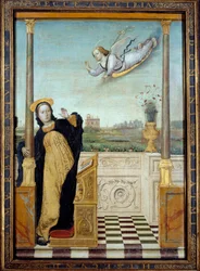 Ilmoitus. Triptyykin keskipaneeli. Carlo Di Giovani Braccescon (1478-1501) maalaus