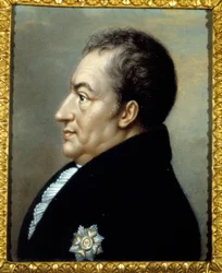 Carlo Brunin muotokuva Johann Wolfgang Von Goethesta (1749 - 1832). sd. 1800-luvulla. Villa Vigoni. Lake Tule. Italia