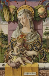 Madonna ja lapsi, noin 1480 (tempera ja kulta puulle).