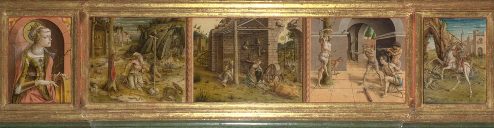La Madonna della Rondinen Predella Pääskysen madonna, vuoden 1490 jälkeen